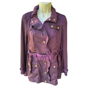 White House Black Market Purple Utility Jacket Size 0